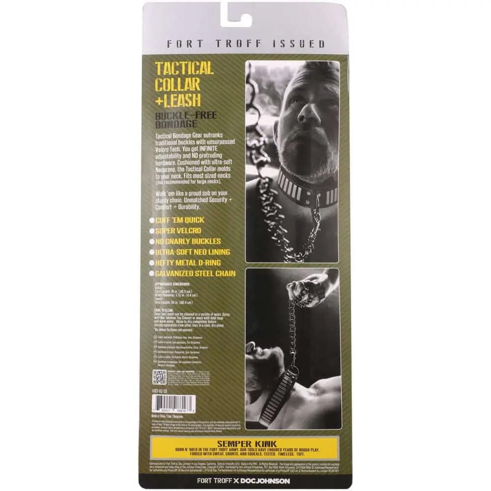 Fort Troff - Tactical Collar & Leash - Black/Green Restraint Doc Johnson Discreet Intimate Essentials.