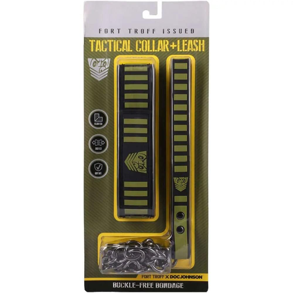 Fort Troff - Tactical Collar & Leash - Black/Green Restraint Doc Johnson Discreet Intimate Essentials.