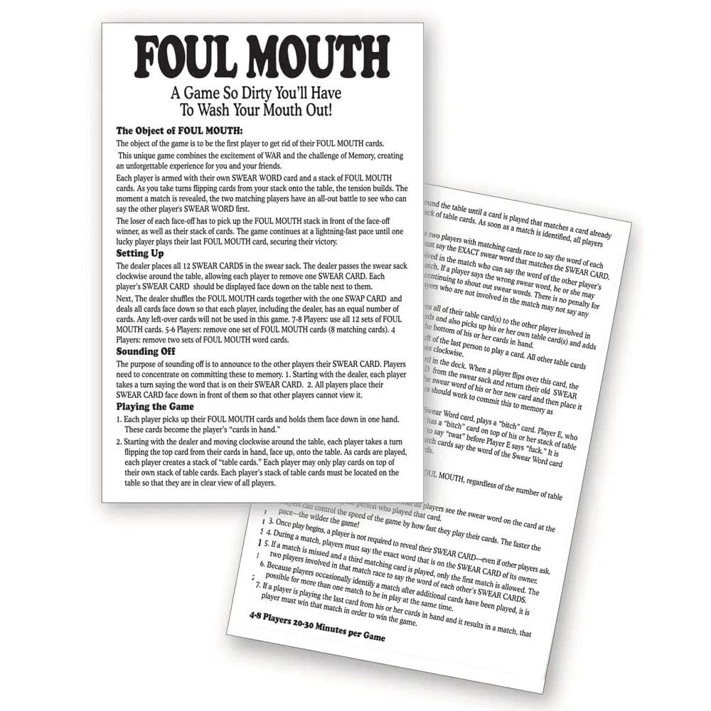Foul Mouth - Novelty Card Game Little Genie Discreet Intimate Essentials.