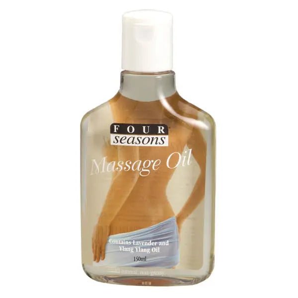 Shop affordable quality Four Seasons Luxe Massage Oil - Ylang & Lavender Massage Oil - 150 ml Bottle - Discreet Intimate Essentials - LUBES-LOCAL - Four Seasons