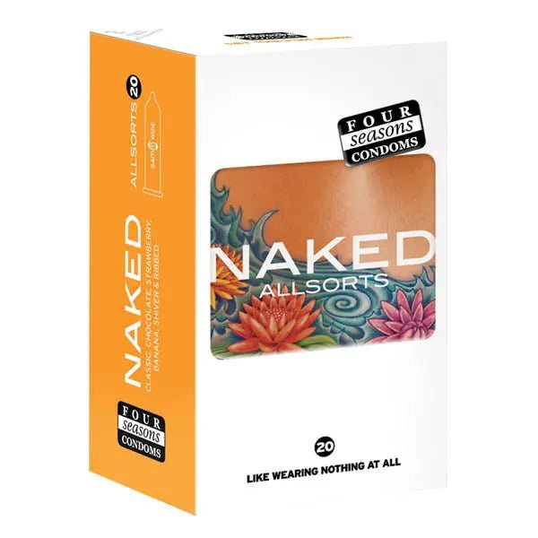 Shop affordable quality Four Seasons Naked Allsorts - Ultra Thin Lubed Condoms in 6 Styles - 20 Pack - Discreet Intimate Essentials - CONDOMS - Four Seasons