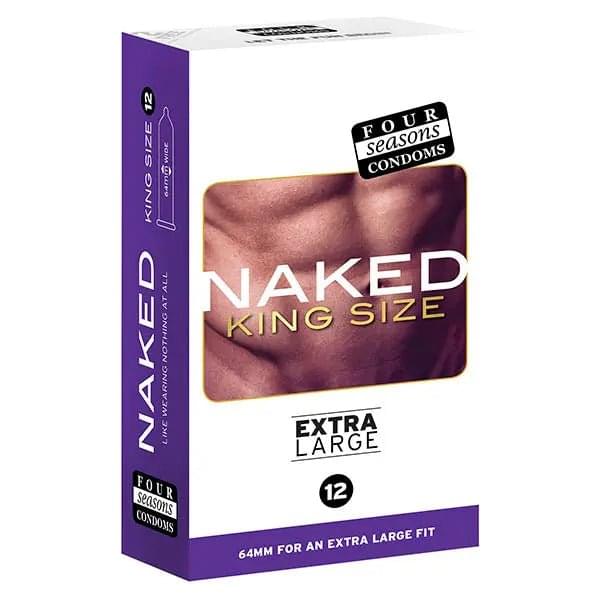 Four Seasons Naked King Size - Large Sized Condoms - 12 Pack Four Seasons Discreet Intimate Essentials.