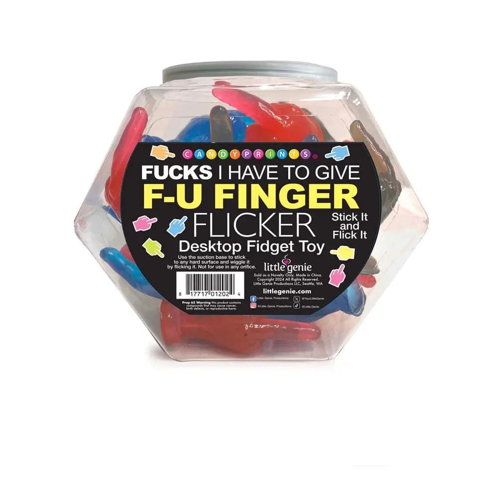Fucks I Have To Give F-U Finger Flicker - Display - Novelty Fidget Toy - Fishbowl Display of 24 Little Genie Discreet Intimate Essentials.