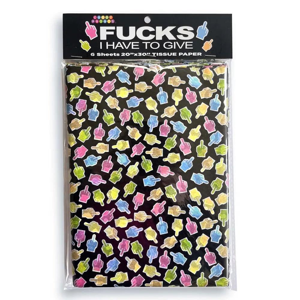 Fucks I Have To Give Tissue Paper Sheets - Novelty Decoration Sheets - 6 Pack Little Genie Discreet Intimate Essentials.