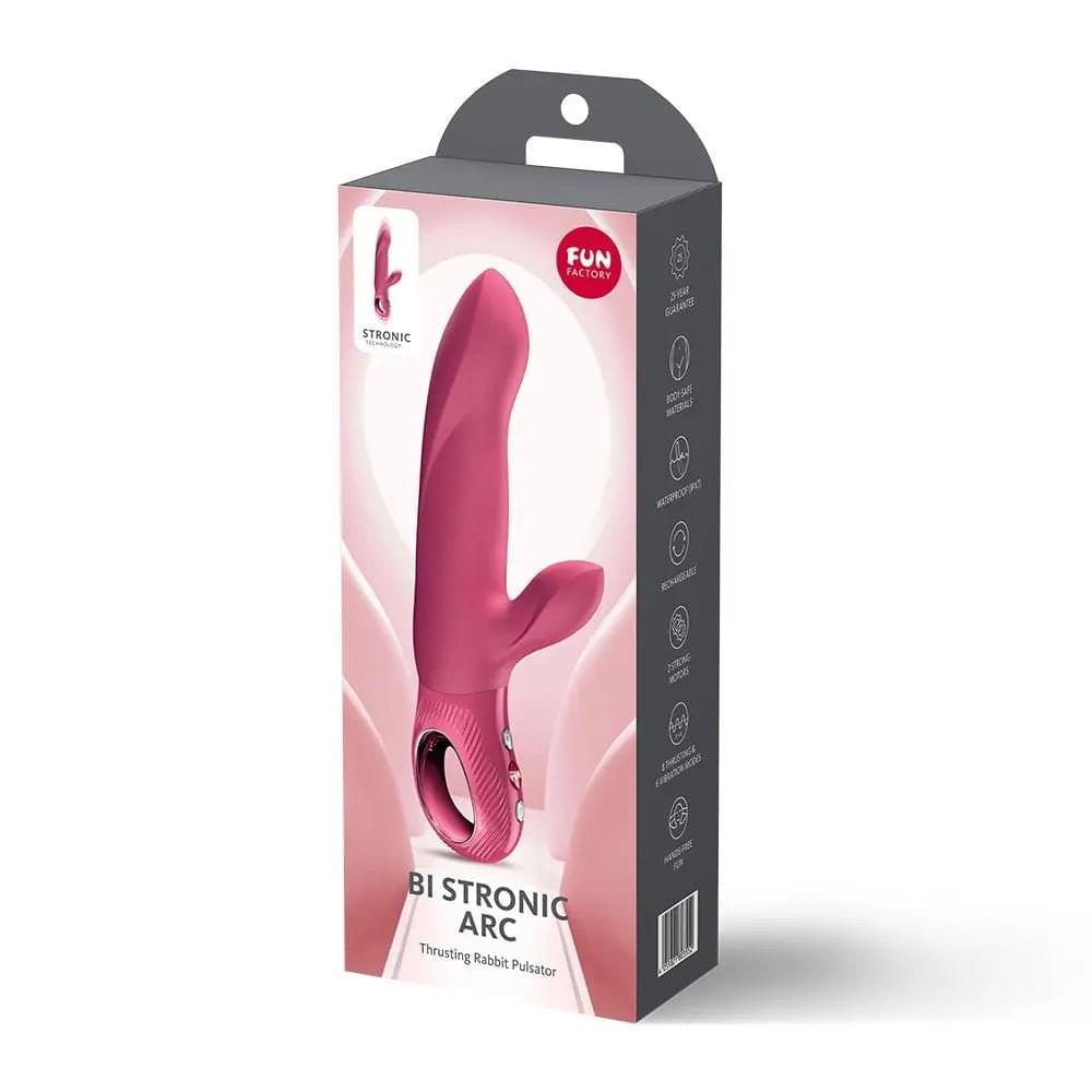 Fun Factory BI STRONIC ARC Raspberry - Raspberry 21.6 cm USB-C Rechargeable Thrusting Vibrator Fun Factory Discreet Intimate Essentials.