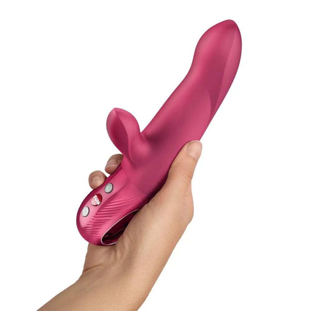 Fun Factory BI STRONIC ARC Raspberry - Raspberry 21.6 cm USB-C Rechargeable Thrusting Vibrator Fun Factory Discreet Intimate Essentials.