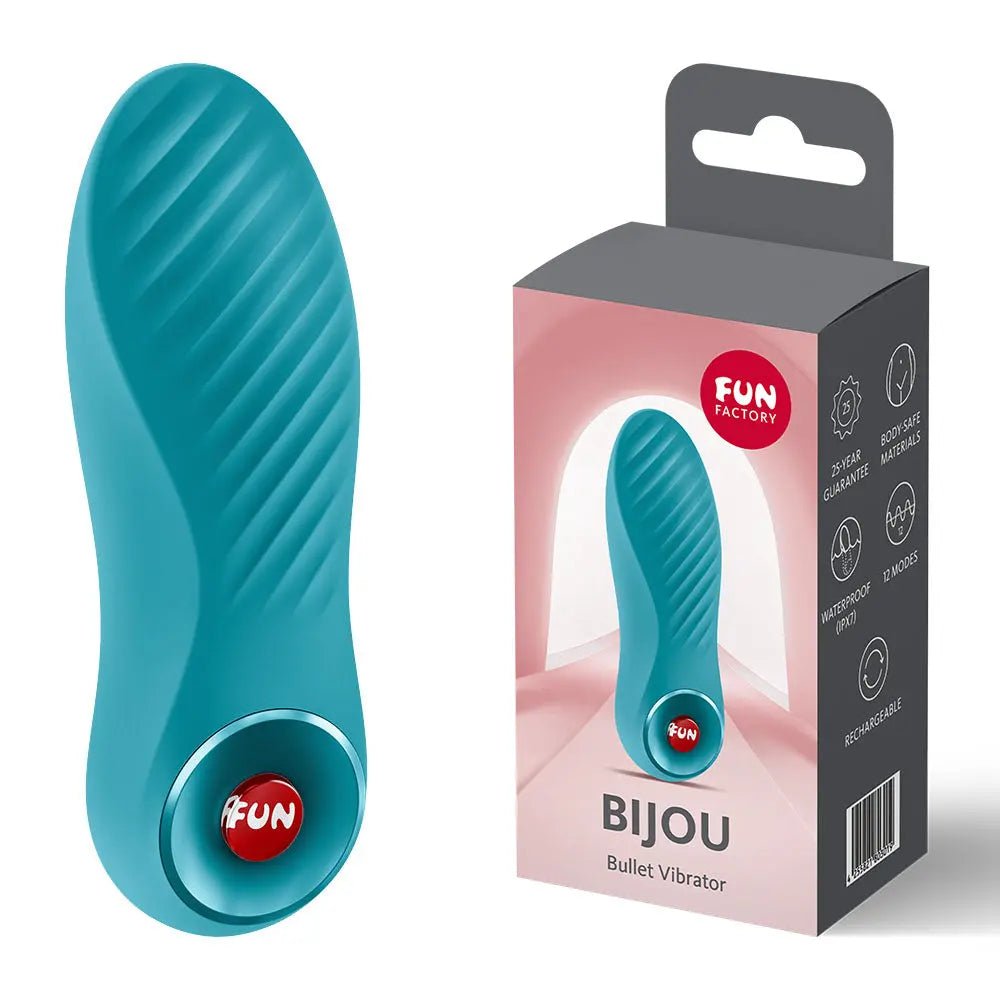Shop affordable quality Fun Factory BIJOU Aquamarine - Aquamarine USB-C Rechargeable Stimulator - Discreet Intimate Essentials - BULLETS-PREMIUM - Fun Factory