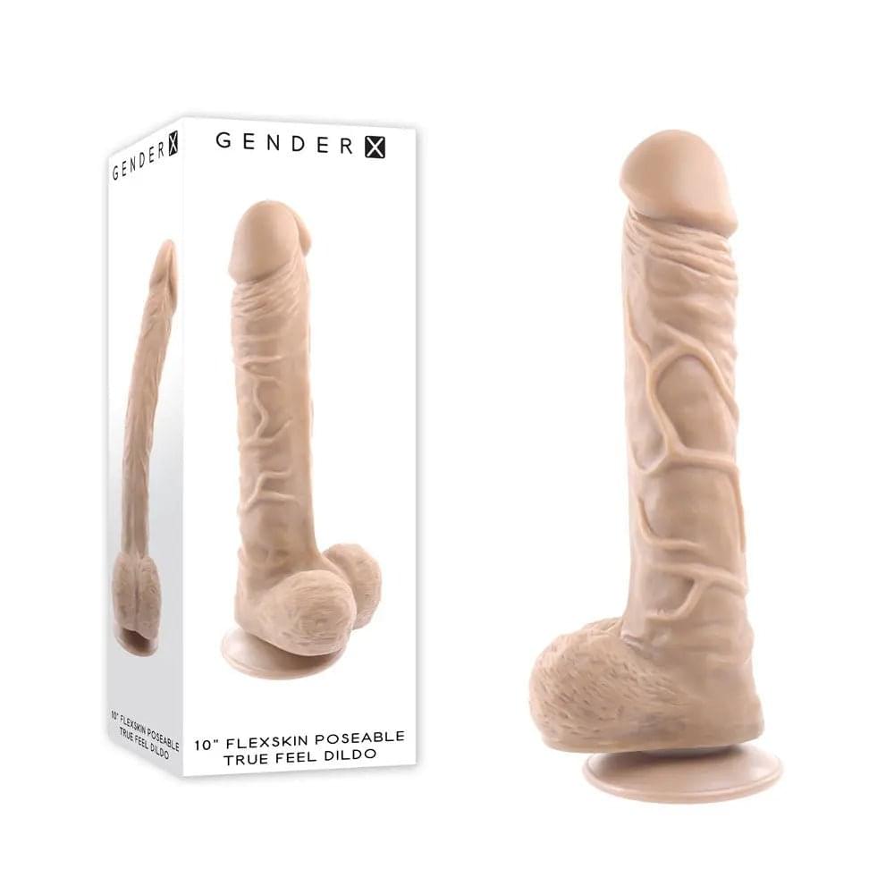 Gender X 10'' FLEXSKIN POSEABLE TRUE FEEL - Light -  29.2 cm Poseable Dong Gender X Discreet Intimate Essentials.