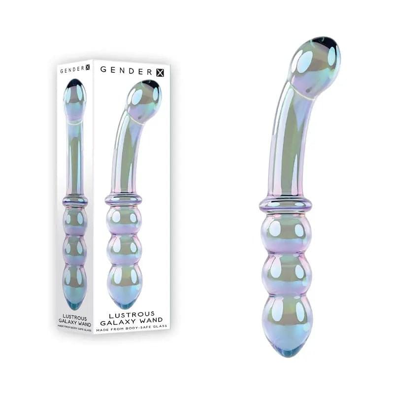 Gender X LUSTROUS GALAXY WAND - /Violet Glass 18.5 cm Double Ended Massager Gender X Discreet Intimate Essentials.