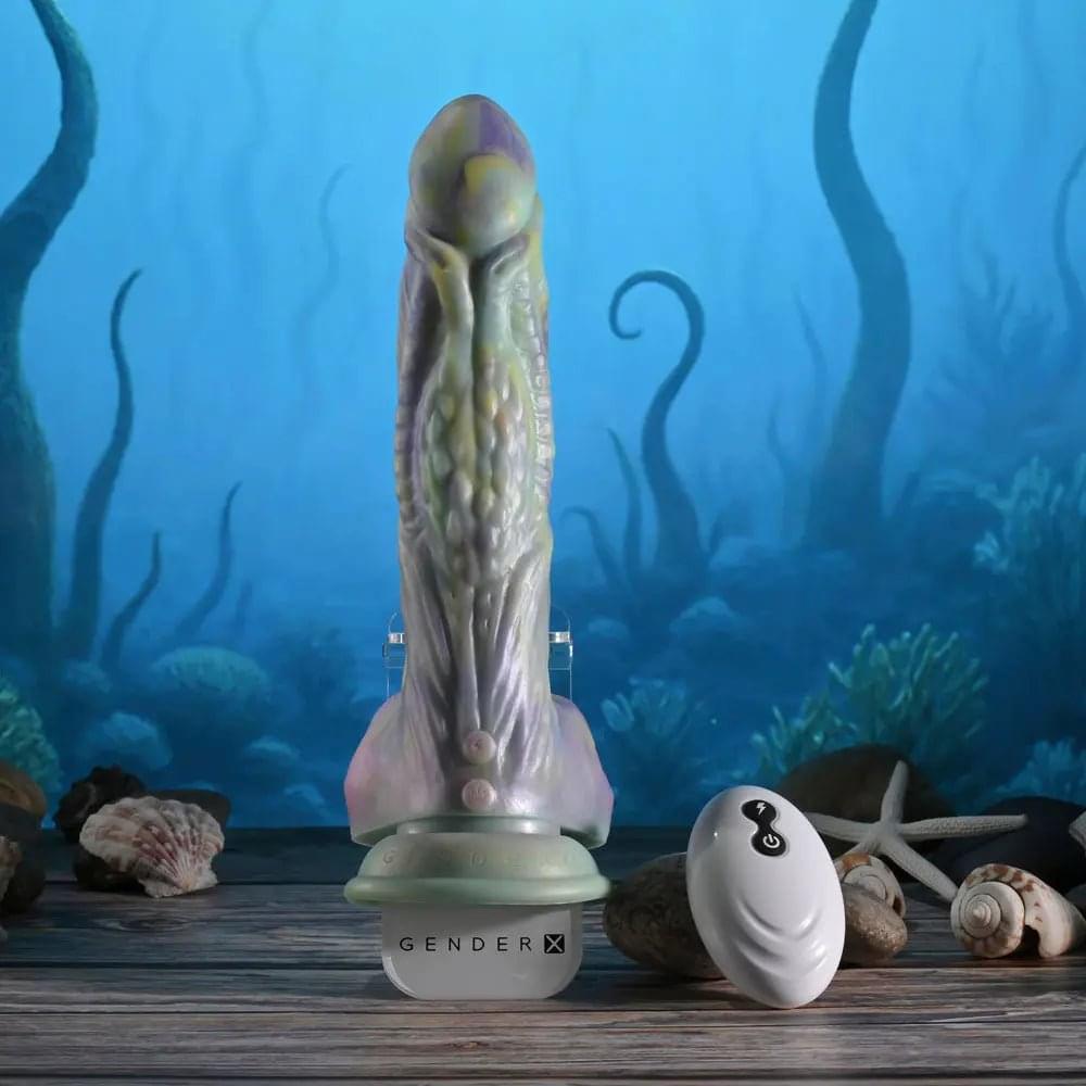 Gender X MONSTER'S BALL - USB Rechargeable Vibrating and Thrusting Fantasy Dildo with Wireless Remote Gender X Discreet Intimate Essentials.