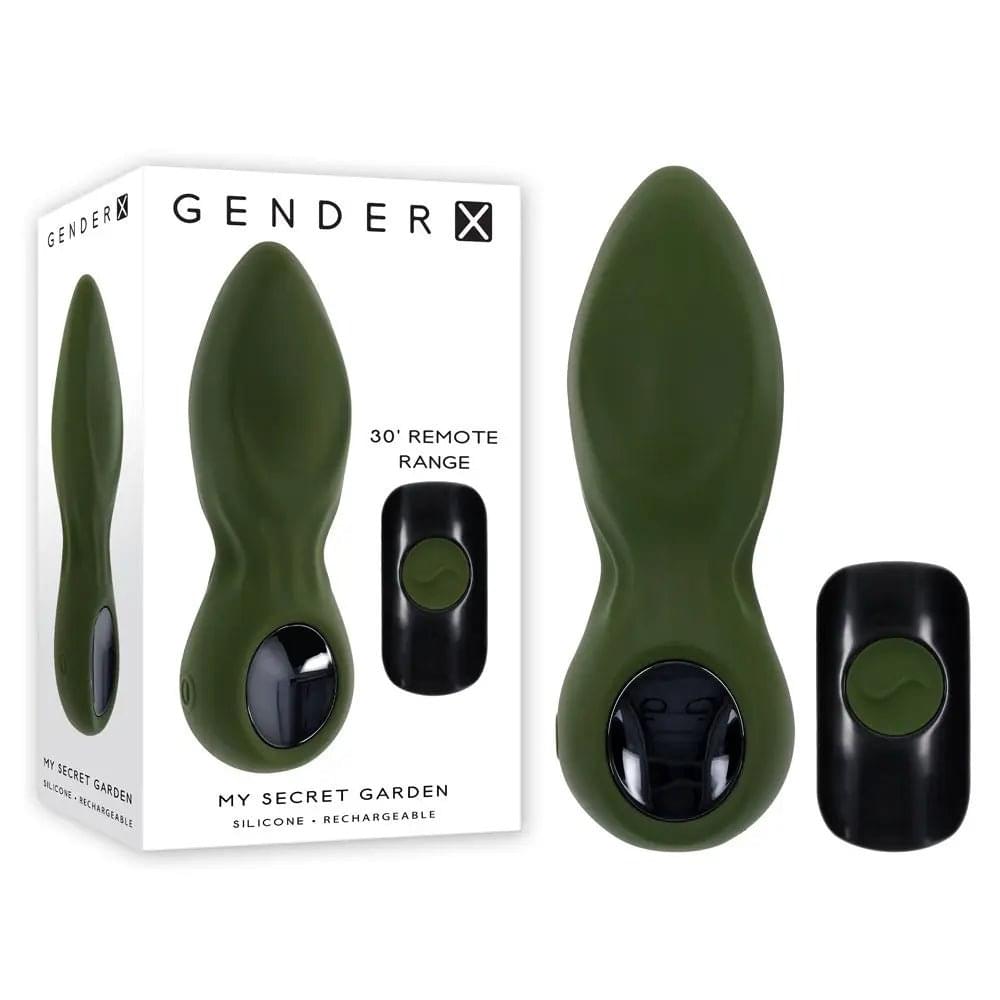 Gender X MY SECRET GARDEN -  14.6 cm USB Rechargeable Vibrating Butt Plug with Remote Control Gender X Discreet Intimate Essentials.