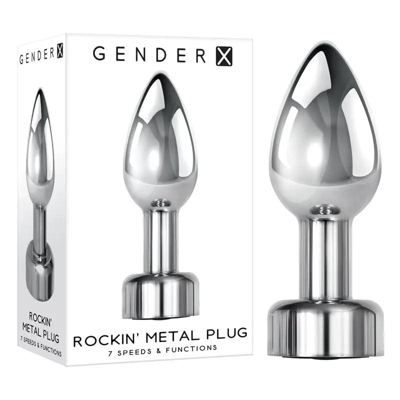 Gender X ROCKIN' METAL PLUG - Metallic 9.3 cm USB Rechargeable Butt Plug Gender X Discreet Intimate Essentials.