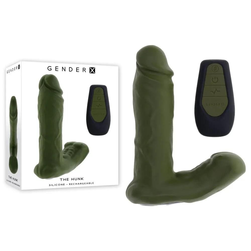 Gender X THE HUNK -  15.2 cm USB Rechargeable Thrusting Vibrator with Remote Gender X Discreet Intimate Essentials.