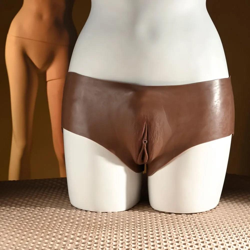 Gender X UNDERGARMENTS - BRIEFS - Dark -  Wearable Vagina Briefs Gender X Discreet Intimate Essentials.