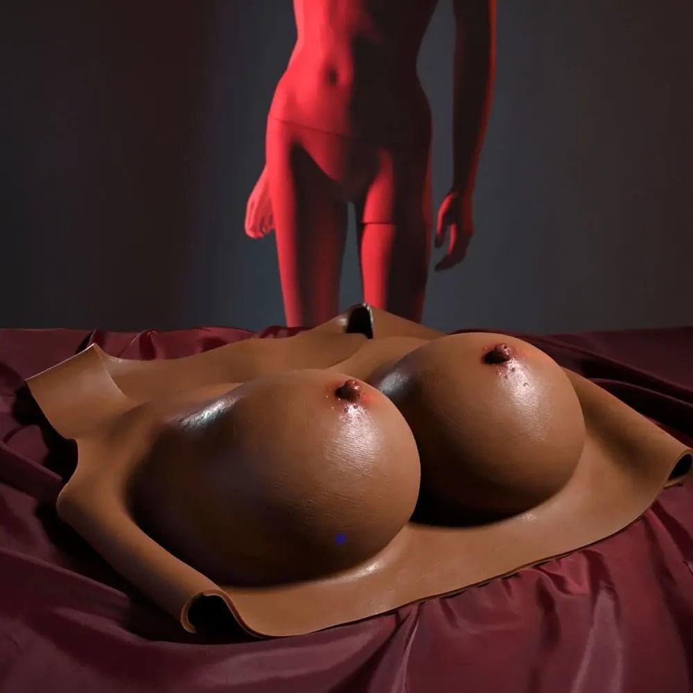 Gender X UNDERGARMENTS - PLATE D-CUP - Dark -  Wearable Breasts - D-Cup Size Gender X Discreet Intimate Essentials.