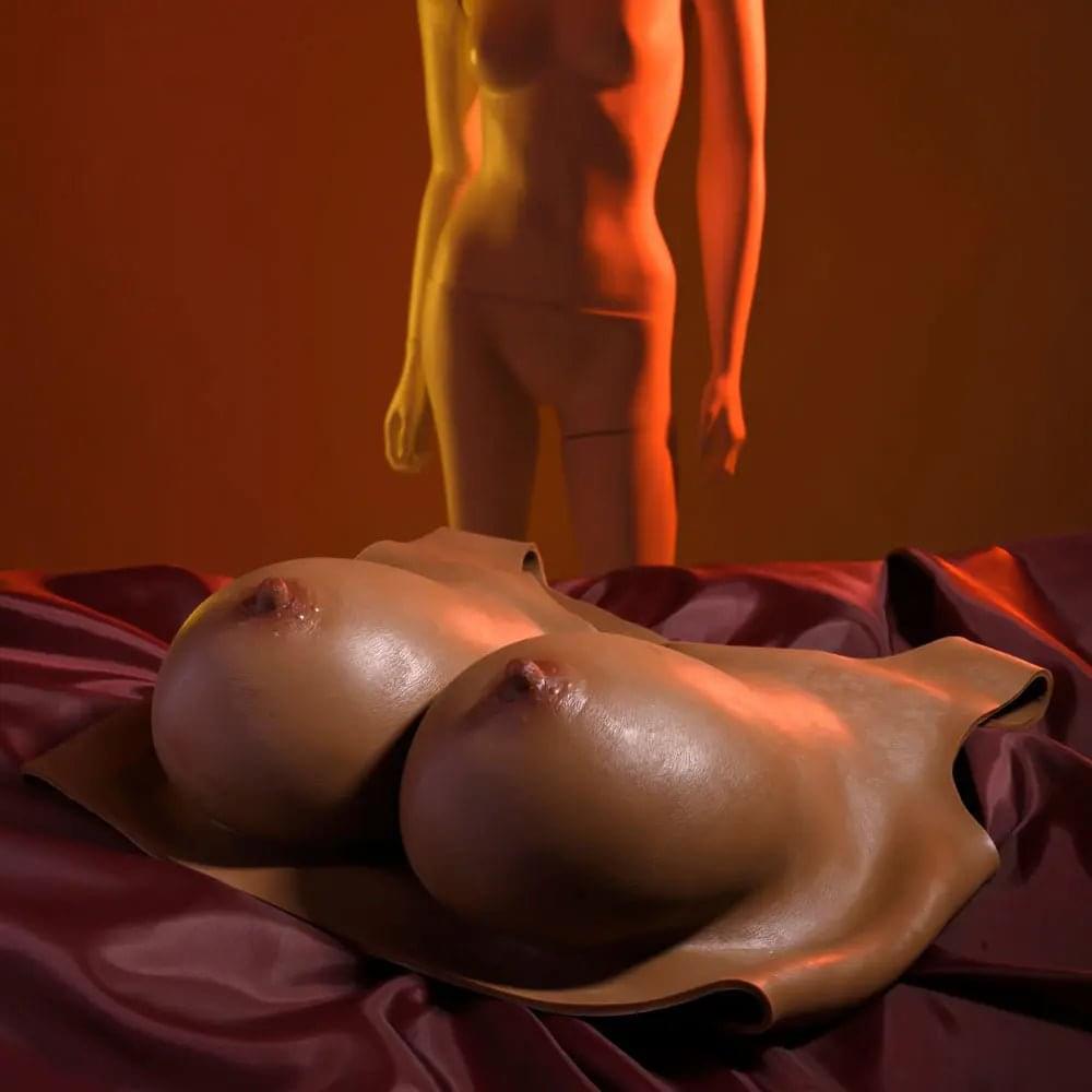 Gender X UNDERGARMENTS - PLATE E-CUP - Dark -  Wearable Breasts - E-Cup Size Gender X Discreet Intimate Essentials.