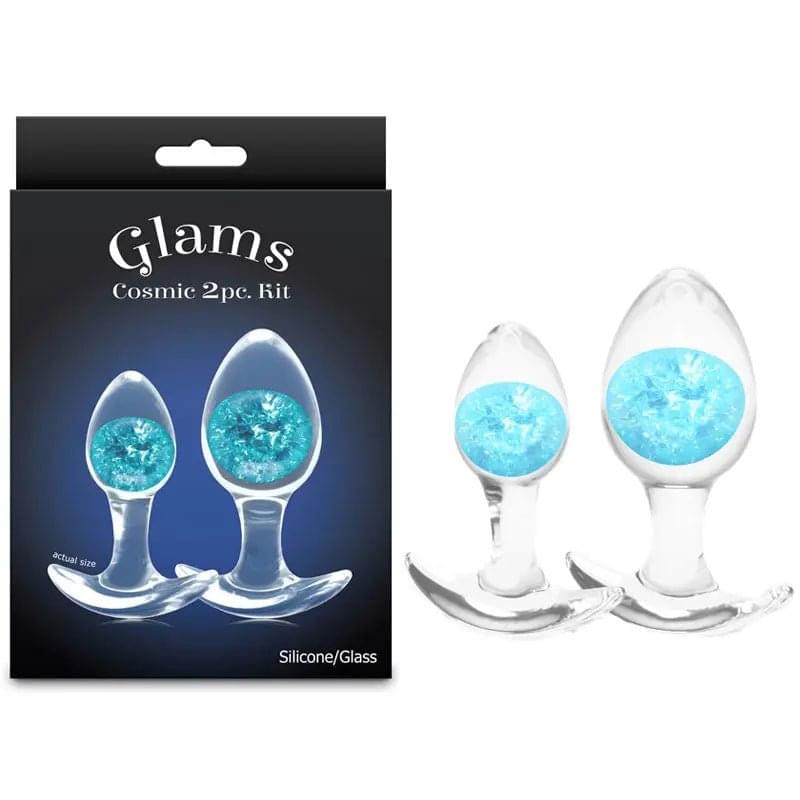 Glams Cosmic 2pc Kit -  - Clear/ Butt Plugs - Set of 2 Sizes NS Novelties Discreet Intimate Essentials.