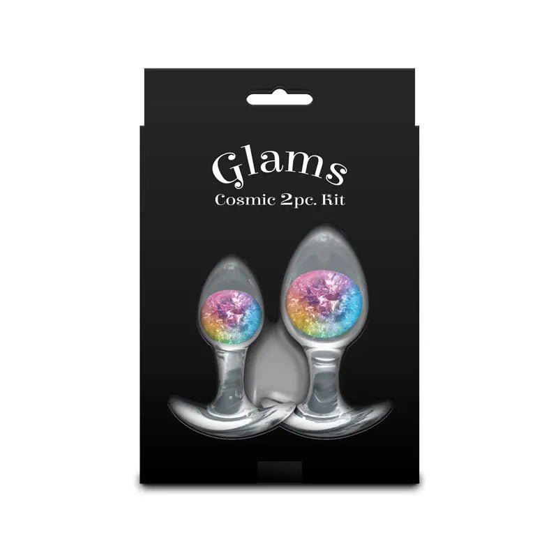 Shop affordable quality Glams Cosmic 2pc Kit - Rainbow - Clear/Rainbow Butt Plugs - Set of 2 Sizes - Discreet Intimate Essentials - ANAL TOYS - NS Novelties