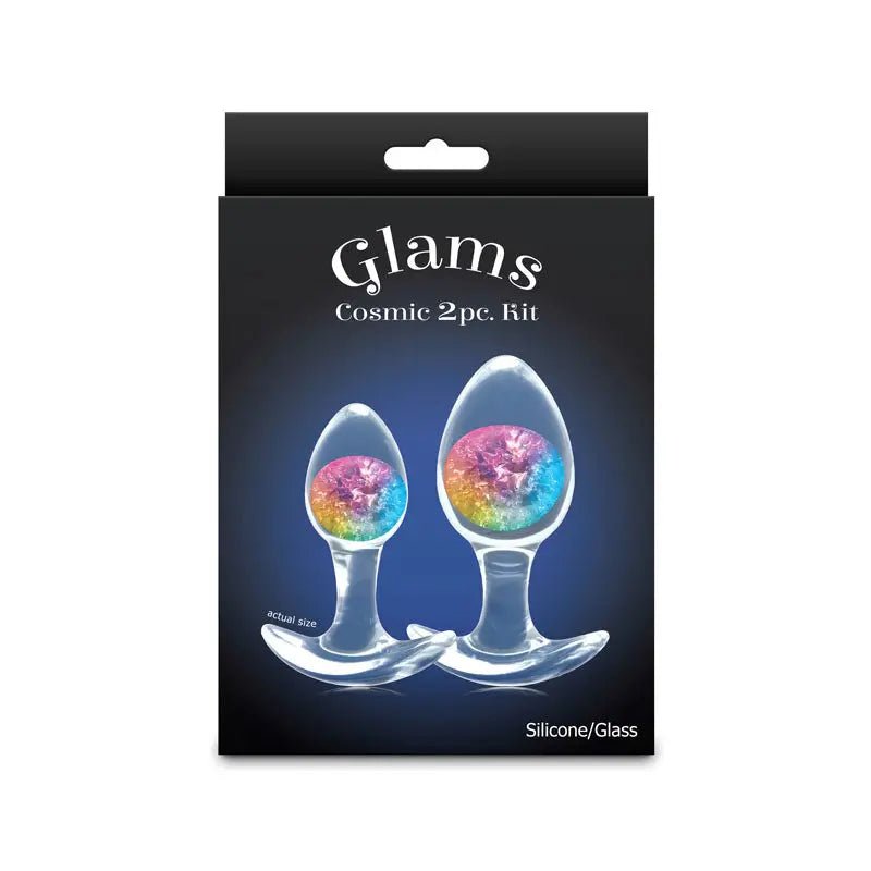Shop affordable quality Glams Cosmic 2pc Kit - Rainbow - Clear/Rainbow Butt Plugs - Set of 2 Sizes - Discreet Intimate Essentials - ANAL TOYS - NS Novelties