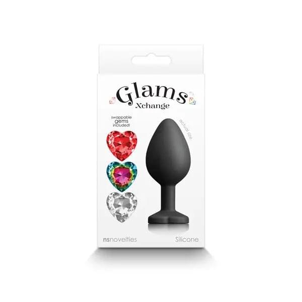 Glams Xchange Heart - Medium -  Medium Butt Plug with Interchangeable Heart Gems NS Novelties Discreet Intimate Essentials.