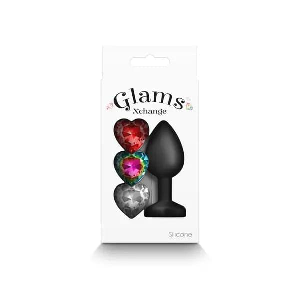 Glams Xchange Heart - Small -  Small Butt Plug with Interchangeable Heart Gems NS Novelties Discreet Intimate Essentials.