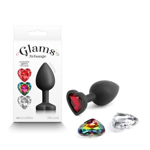Glams Xchange Heart - Small -  Small Butt Plug with Interchangeable Heart Gems NS Novelties Discreet Intimate Essentials.