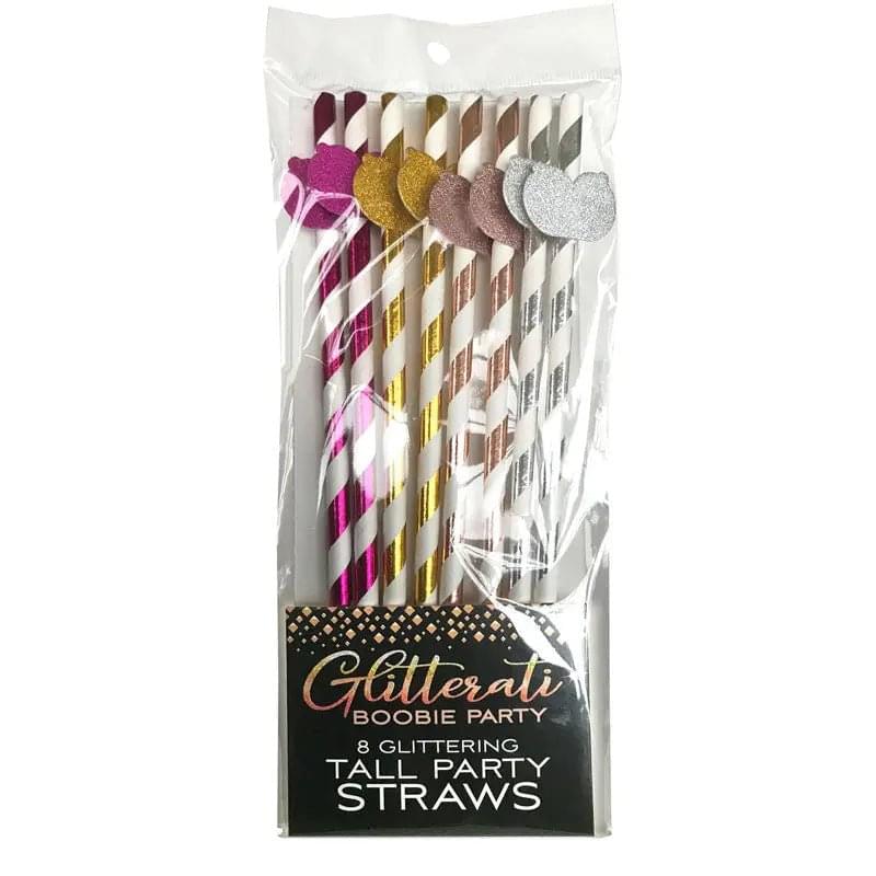 Glitterati - Boobie Tall Party Straws - Set of 8 Little Genie Discreet Intimate Essentials.