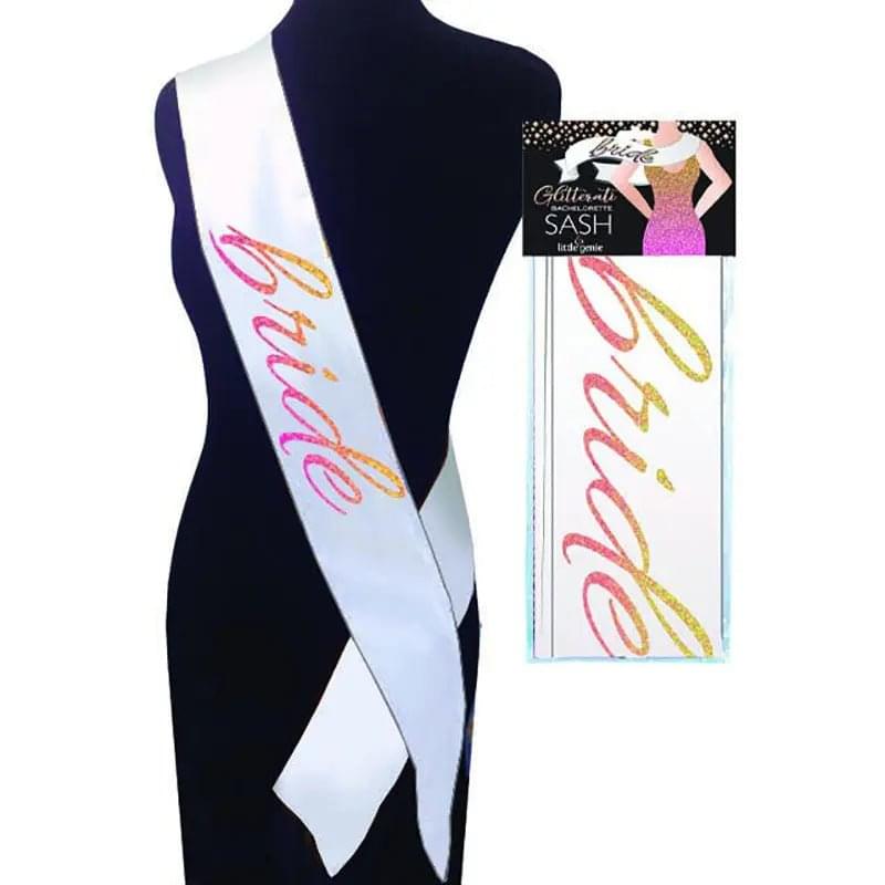 Glitterati - Bride Sash - Hens Party Novelty Sash Little Genie Discreet Intimate Essentials.