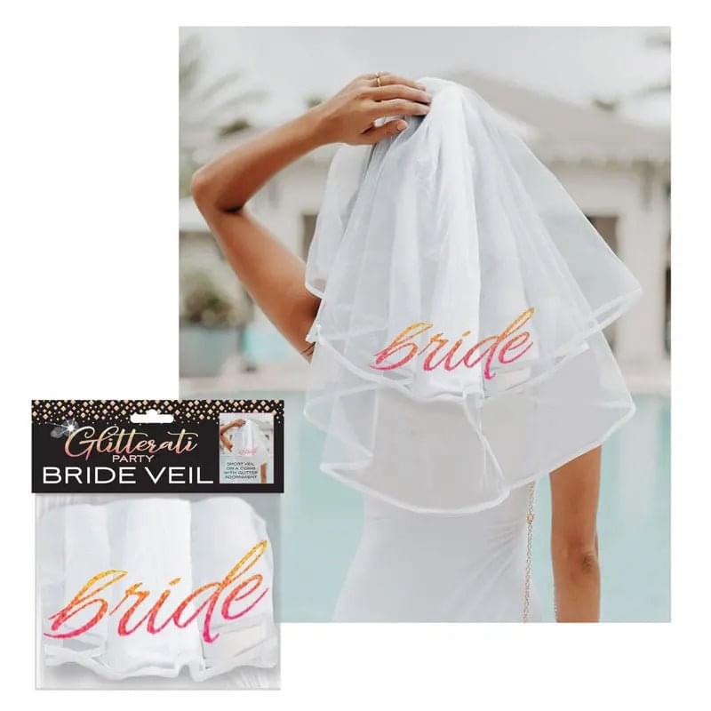 Glitterati - Bride Veil - Hens Party Novelty Veil Little Genie Discreet Intimate Essentials.
