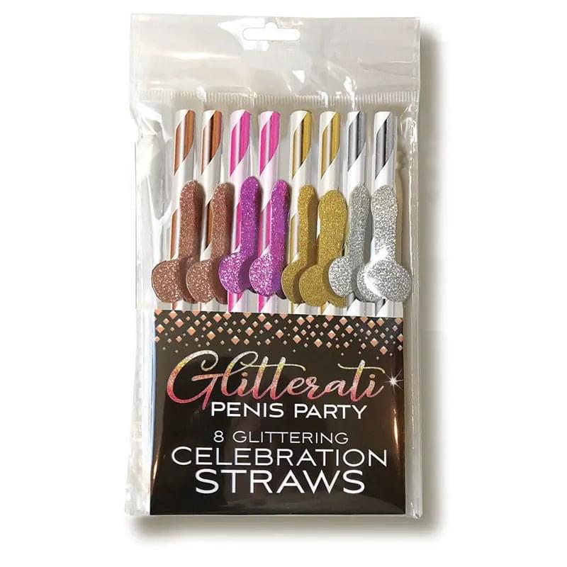 Glitterati - Celebration Straws - Party Straws - 8 Pack Little Genie Discreet Intimate Essentials.