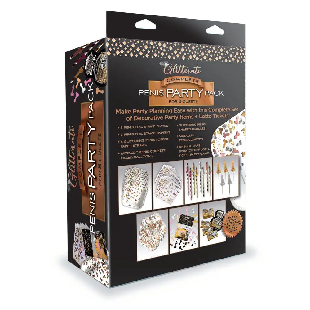 Shop affordable quality Glitterati Complete Penis Party Pack - Party Set for 8 People - Discreet Intimate Essentials - NOVELTIES - Little Genie