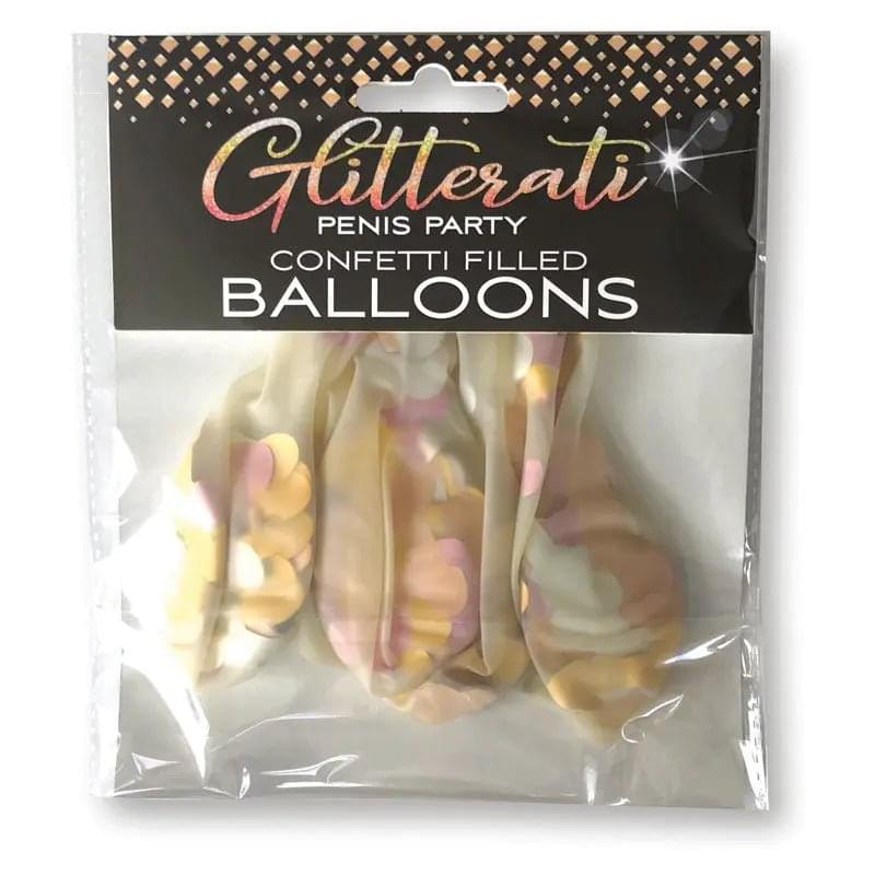Glitterati - Confetti Balloons - Party Balloons - 5 Pack Little Genie Discreet Intimate Essentials.