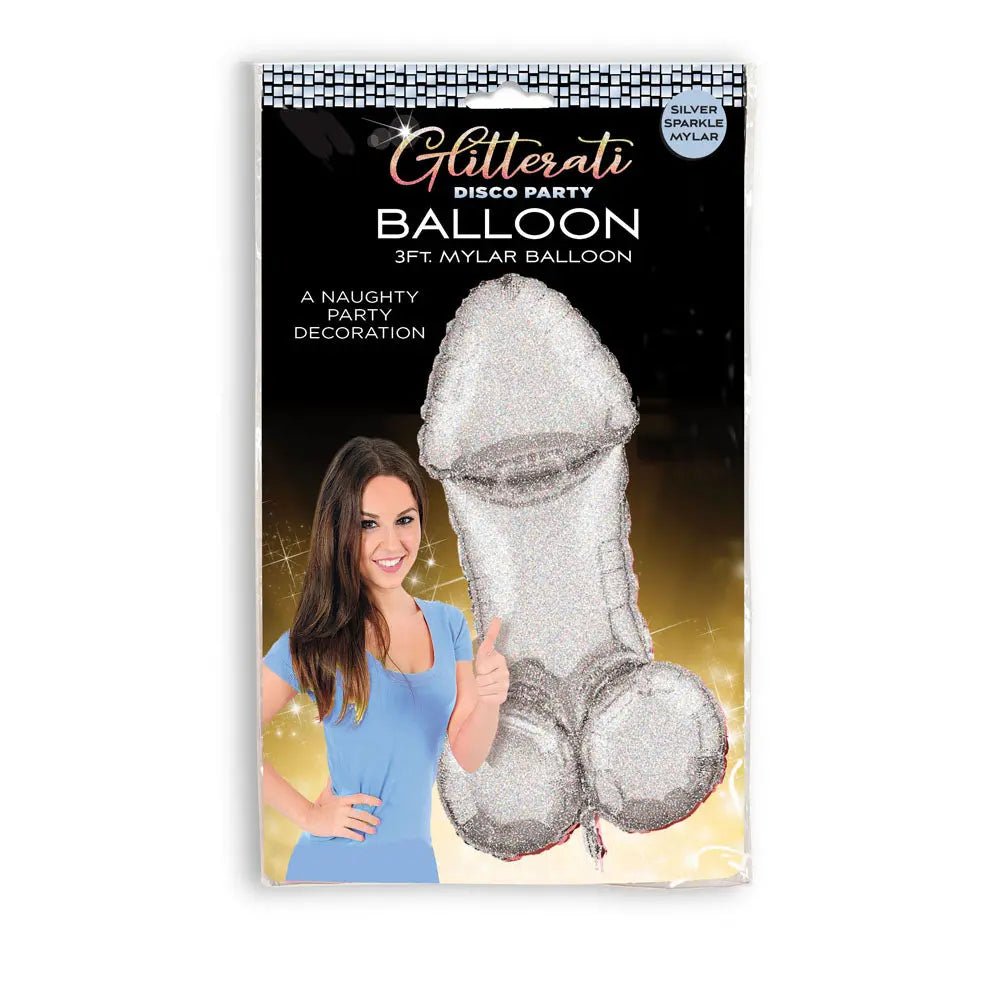 Shop affordable quality Glitterati - Disco Party Giant Penis Mylar Balloon - Hens Party Novelty - 90 cm Length - Discreet Intimate Essentials - NOVELTIES - Little Genie
