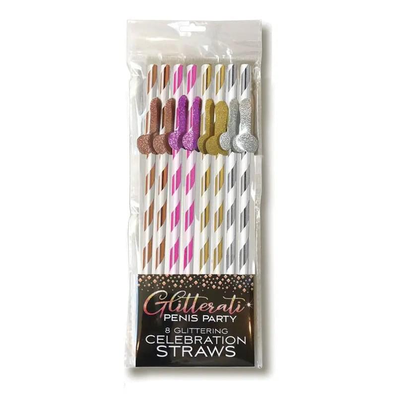 Glitterati - Tall Straws -  Party Straws - 8 Pack Little Genie Discreet Intimate Essentials.