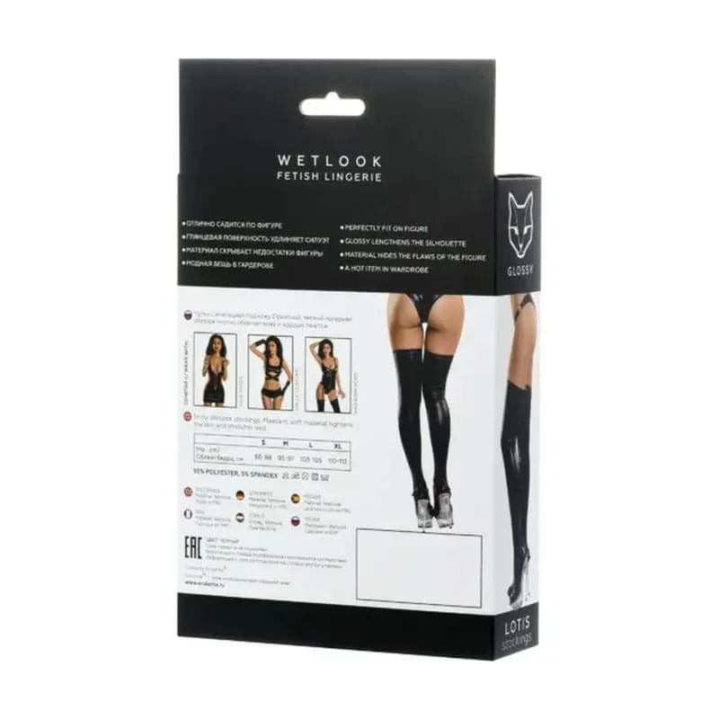 Glossy Wetlook Stockings Lotis Glossy Discreet Intimate Essentials.