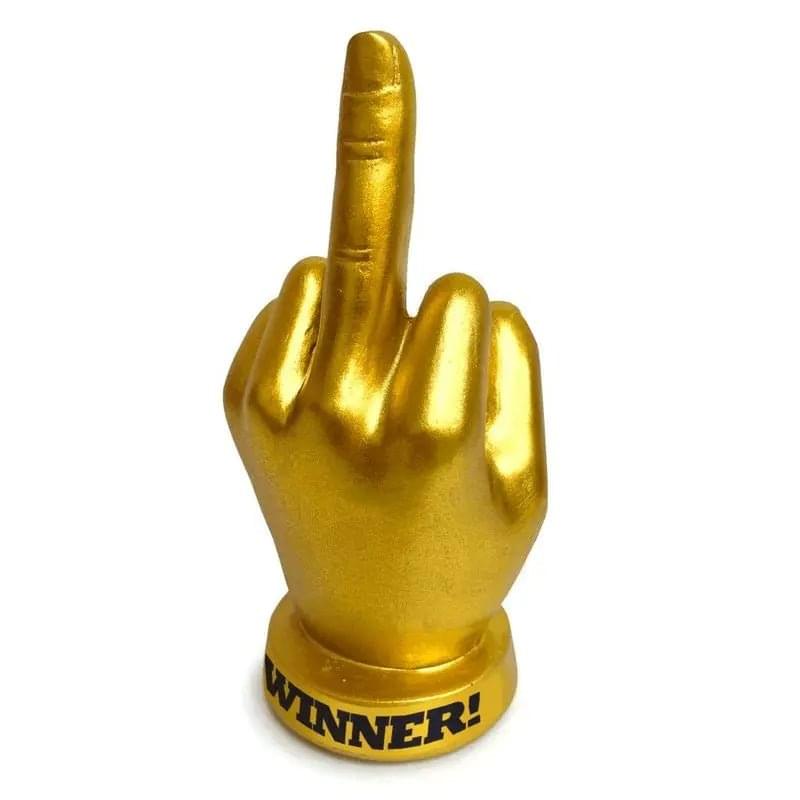 Golden FU Finger Trophy Genie Discreet Intimate Essentials.
