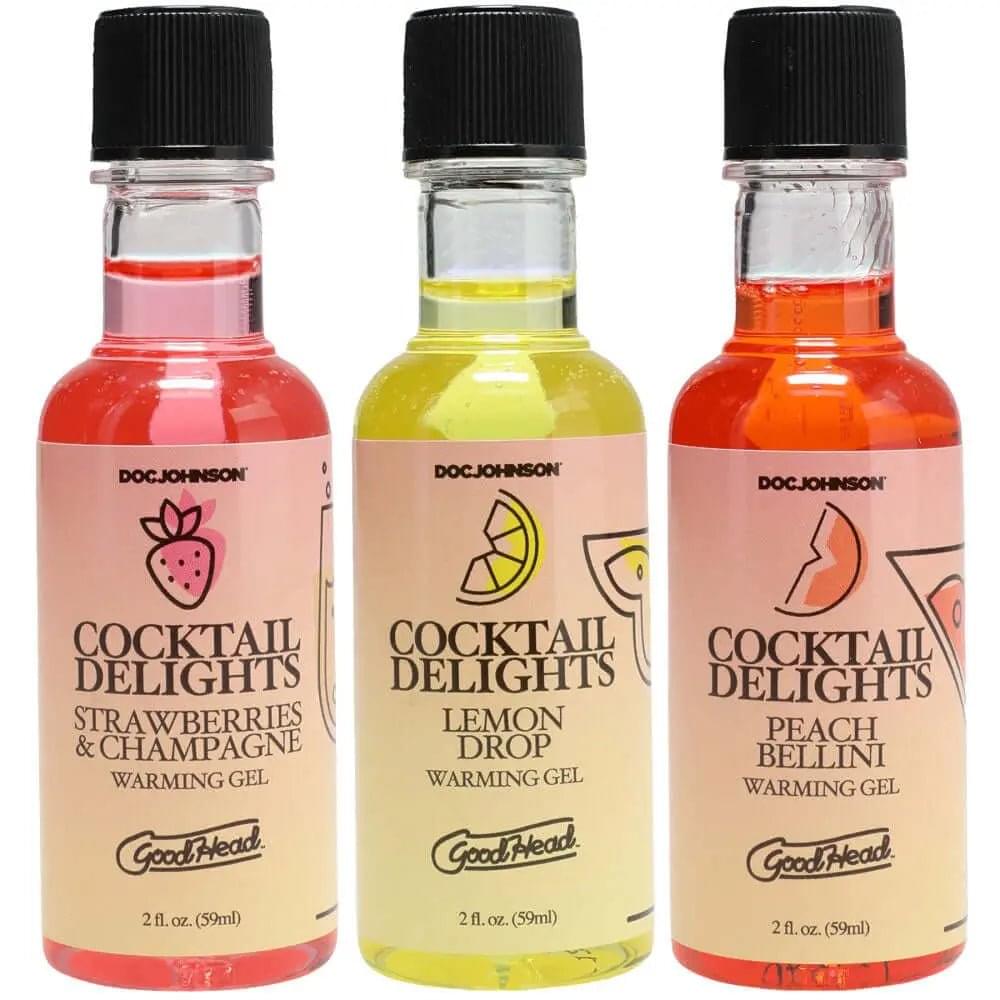 GoodHead Cocktail Delights - Flavoured Warming Oral Sex Gels - 59 ml Bottles - Set of 3 Doc Johnson Discreet Intimate Essentials.
