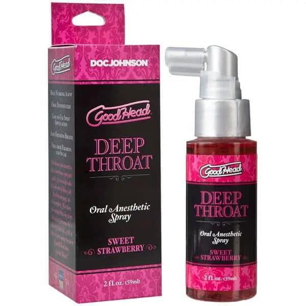 GoodHead Deep Throat Spray - Sweet Strawberry - Sweet Strawberry Flavoured Deep Throat Spray - 59 ml Bottle Doc Johnson Discreet Intimate Essentials.