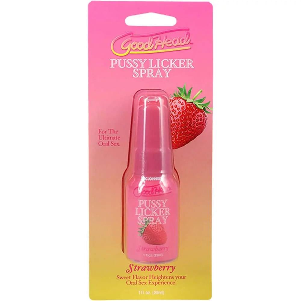 GoodHead Pussy Licker Spray - Strawberry - Strawberry Flavoured Spray - 29 ml Bottle Doc Johnson Discreet Intimate Essentials.