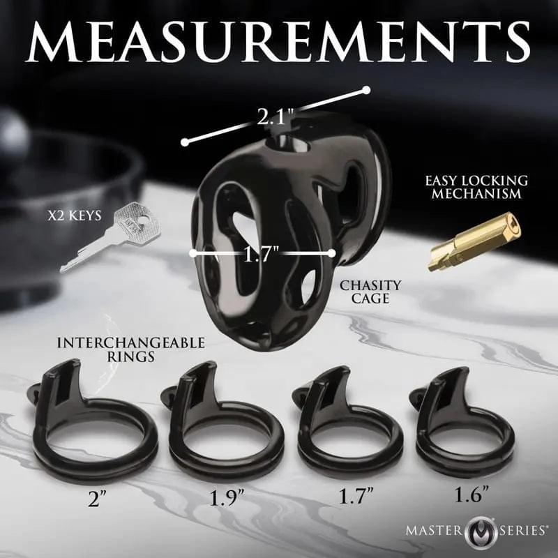 Hard Stop Double Ring Chastity Cage Master Series Discreet Intimate Essentials.