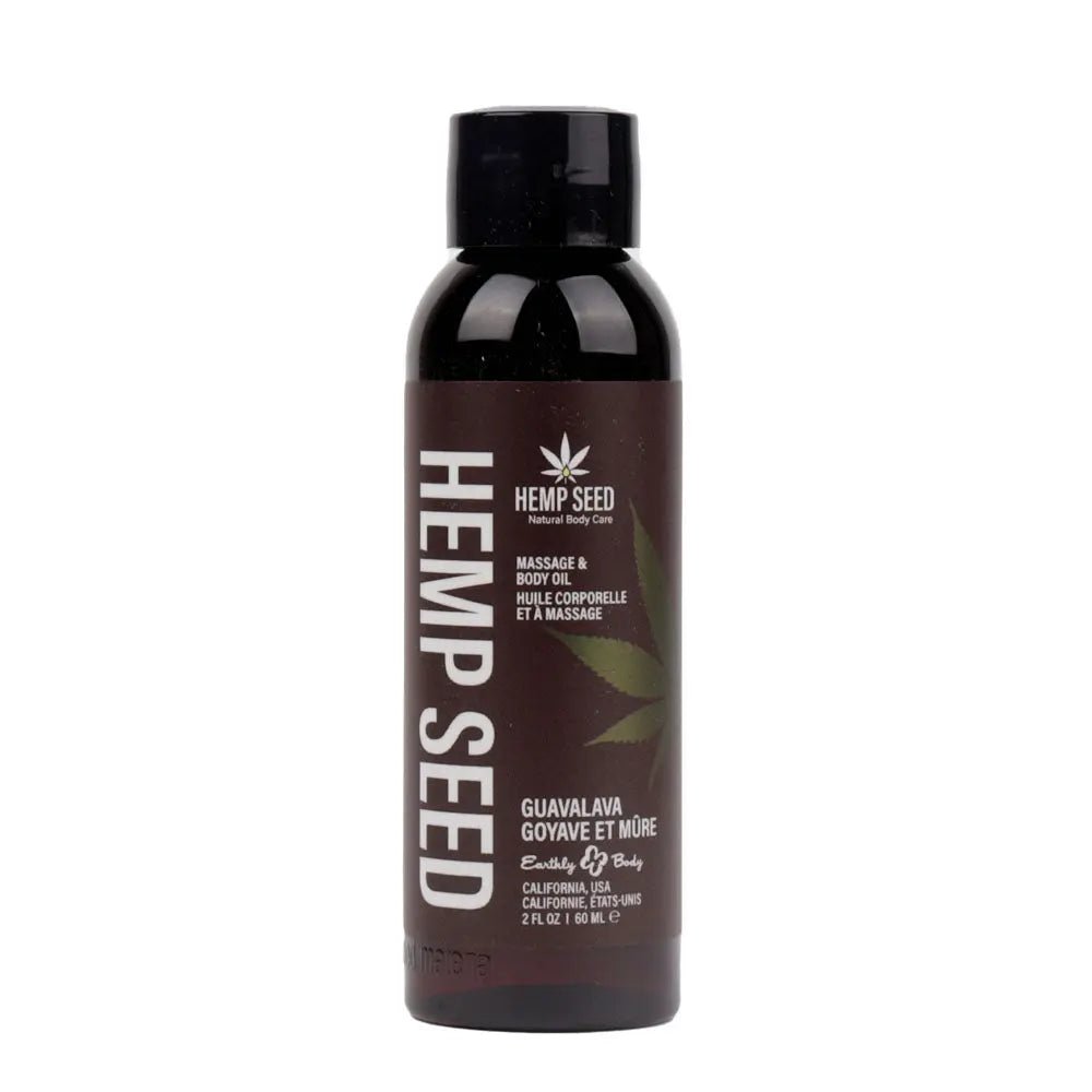 Shop affordable quality Hemp Seed Massage & Body Oil - Guavalava (Guava & Blackberry) Scented - 59 ml Bottle - Discreet Intimate Essentials - LOTIONS & LUBES - Earthly Body