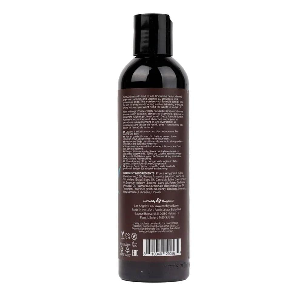 Hemp Seed Massage & Body Oil - Sunsational (Italian Bergamot, Juniper Berries & White Wood) Scented - 237 ml Bottle Earthly Body Discreet Intimate Essentials.