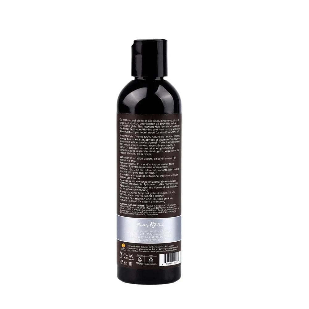 Hemp Seed Massage & Body Oil - Unscented - 237 ml Bottle Earthly Body Discreet Intimate Essentials.