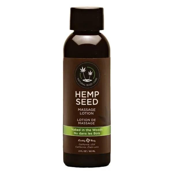 Hemp Seed Massage Lotion - Naked In The Woods ( Tea & Ginger) Scented - 59 ml Bottle Earthly Body Discreet Intimate Essentials.