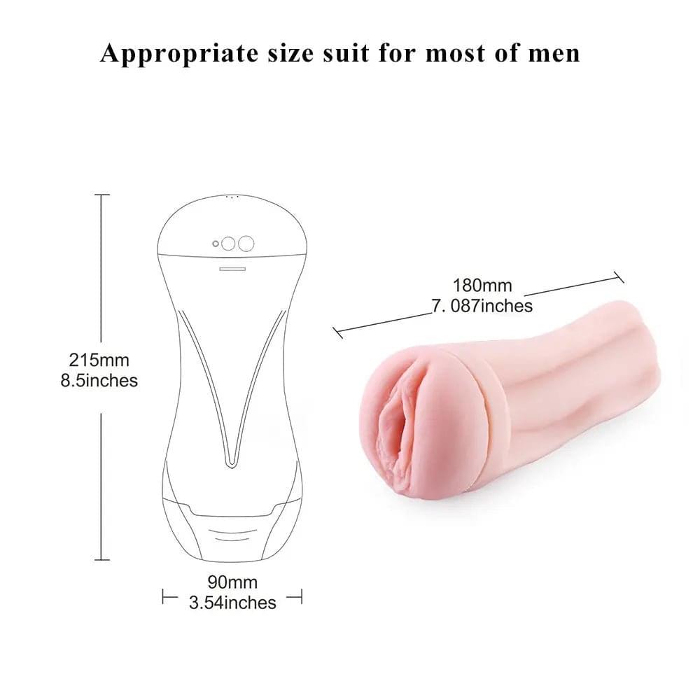 Hismith Vibrating Vagina Stroker Machine Attachment - USB Rechargeable Vibrating Vagina Stroker for Hismith Sex Machines Hismith Discreet Intimate Essentials.