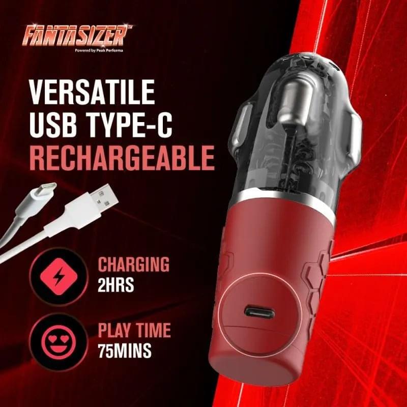 Hypershaker Automatic App Controlled LCD Masturbator Red Peak Performa Discreet Intimate Essentials.