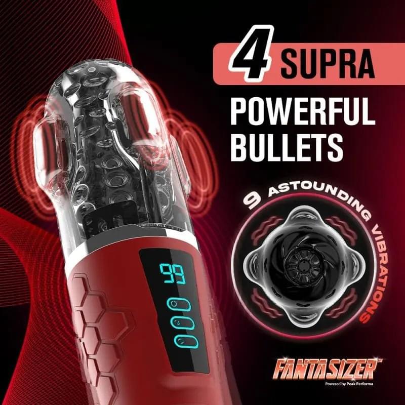 Hypershaker Automatic App Controlled LCD Masturbator Red Peak Performa Discreet Intimate Essentials.