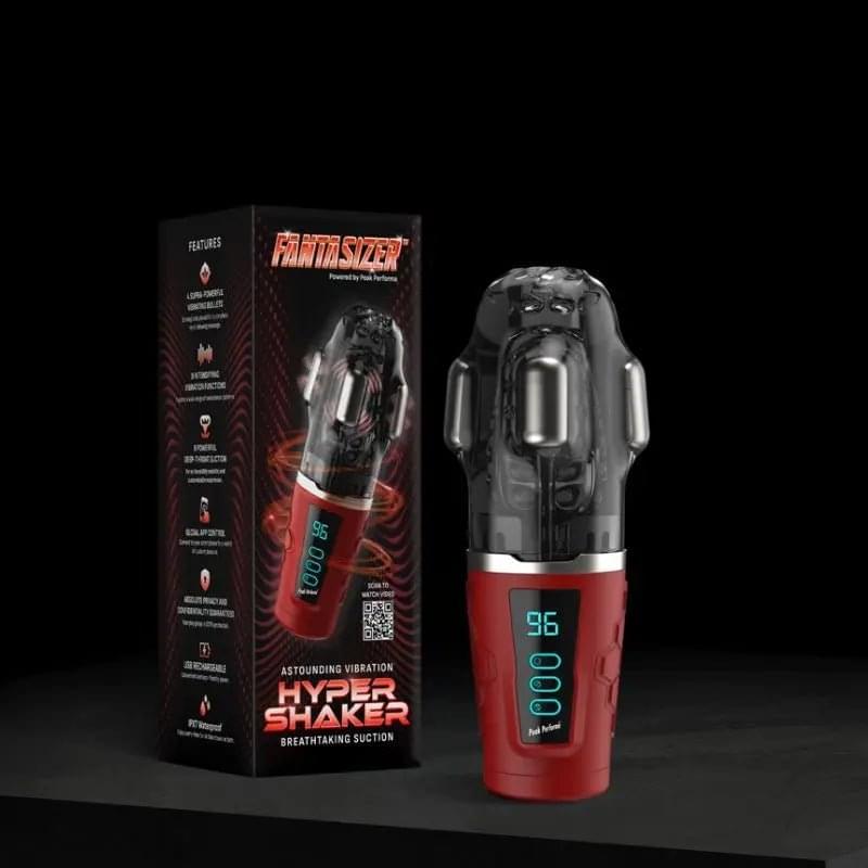 Hypershaker Automatic App Controlled LCD Masturbator Red Peak Performa Discreet Intimate Essentials.