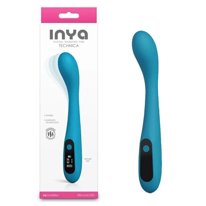INYA Technica - Teal - Teal 19.2 cm USB Rechargeable Warming Vibrator NS Novelties Discreet Intimate Essentials.