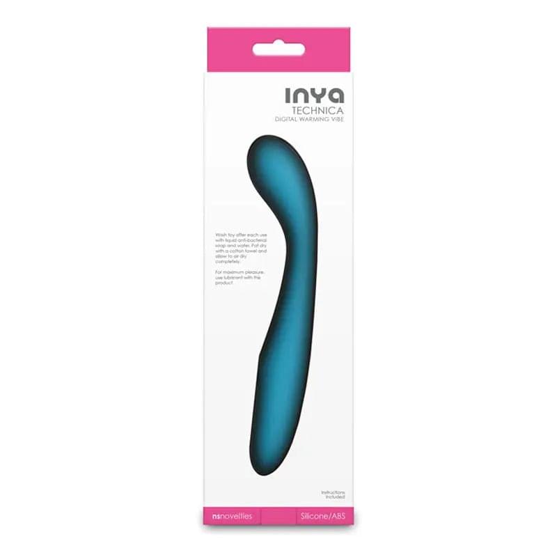 INYA Technica - Teal - Teal 19.2 cm USB Rechargeable Warming Vibrator NS Novelties Discreet Intimate Essentials.